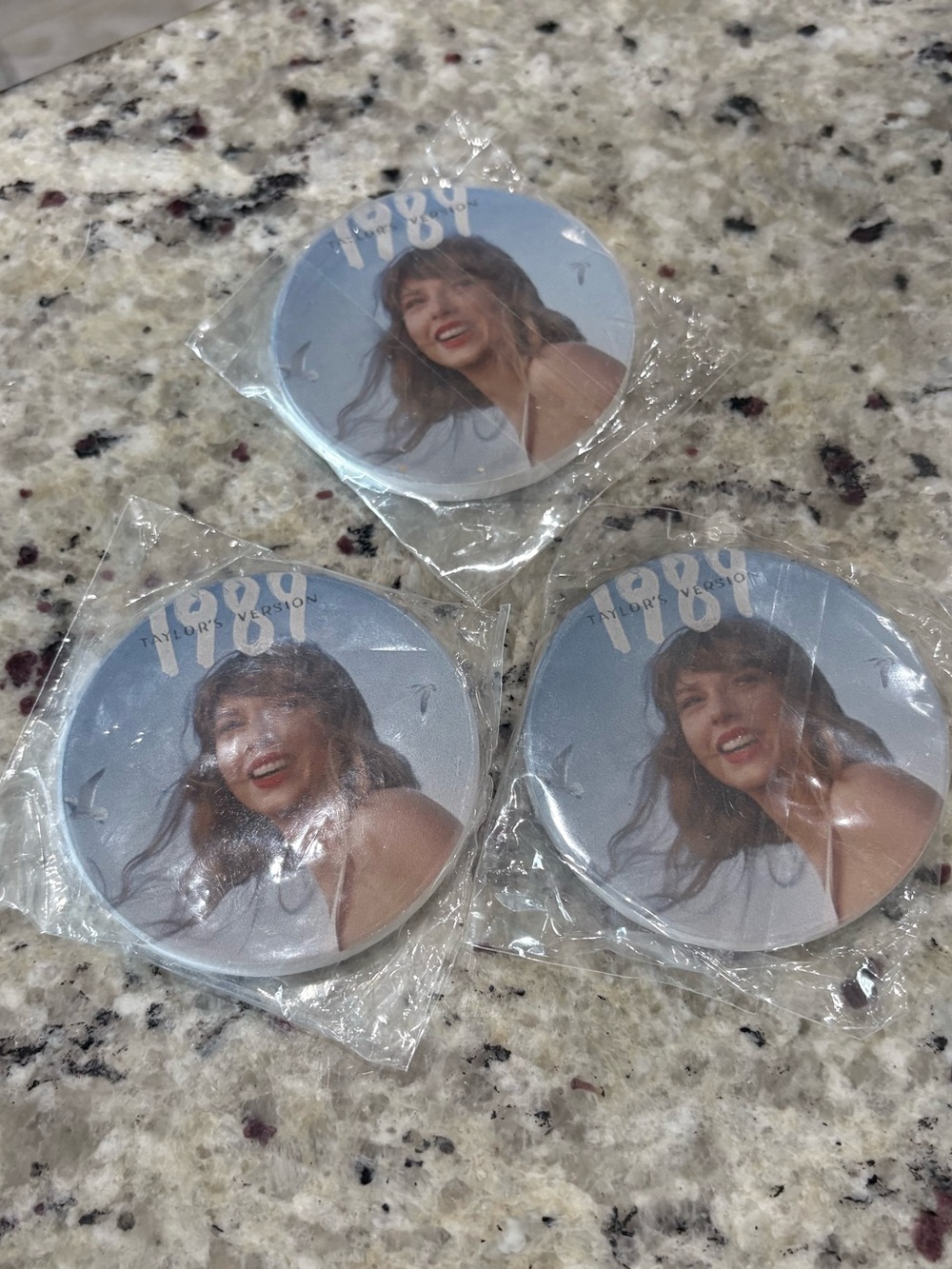 Taylor Swift 1989 Taylor’s Version set of 3 car coasters New and sealed